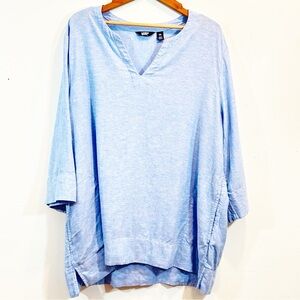 Lands' End Sky Blue Women's Tunic Beach Coverup XXL Coastal Vacation Oversized